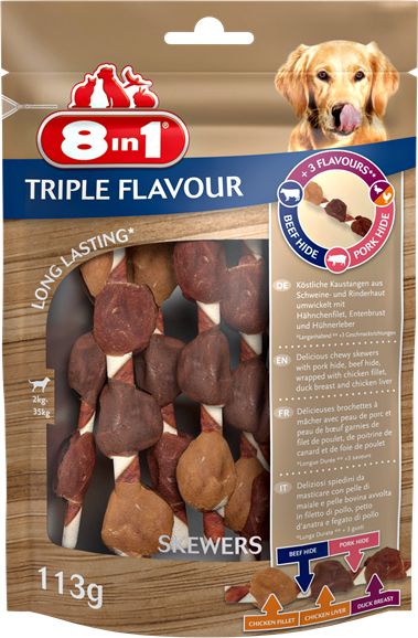 8in1 Przysmak dla psa szaszłyki Triple Flavour Skewers 6 szt.