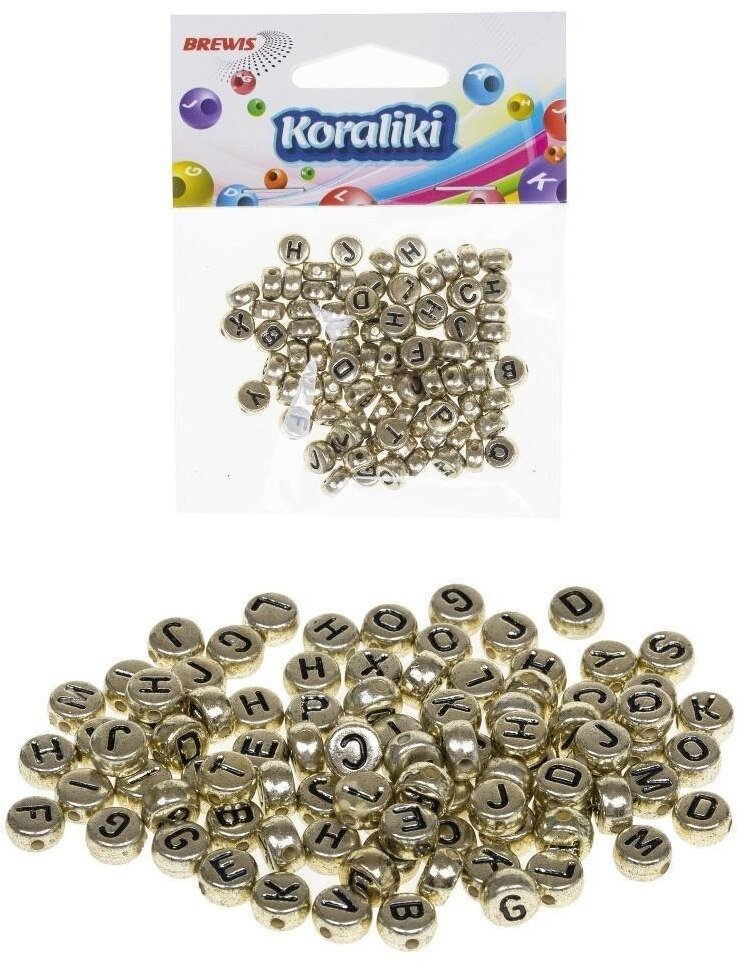 BREWIS Koraliki Alfabet złote