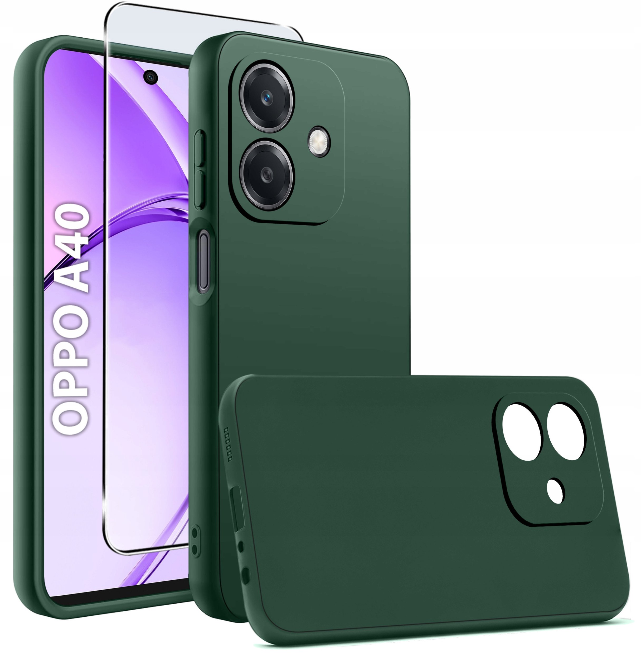 krainaGSM Etui do Oppo A40 | A40M CASE Gumowe Matowe Silikon Slim + SZKŁO 9H