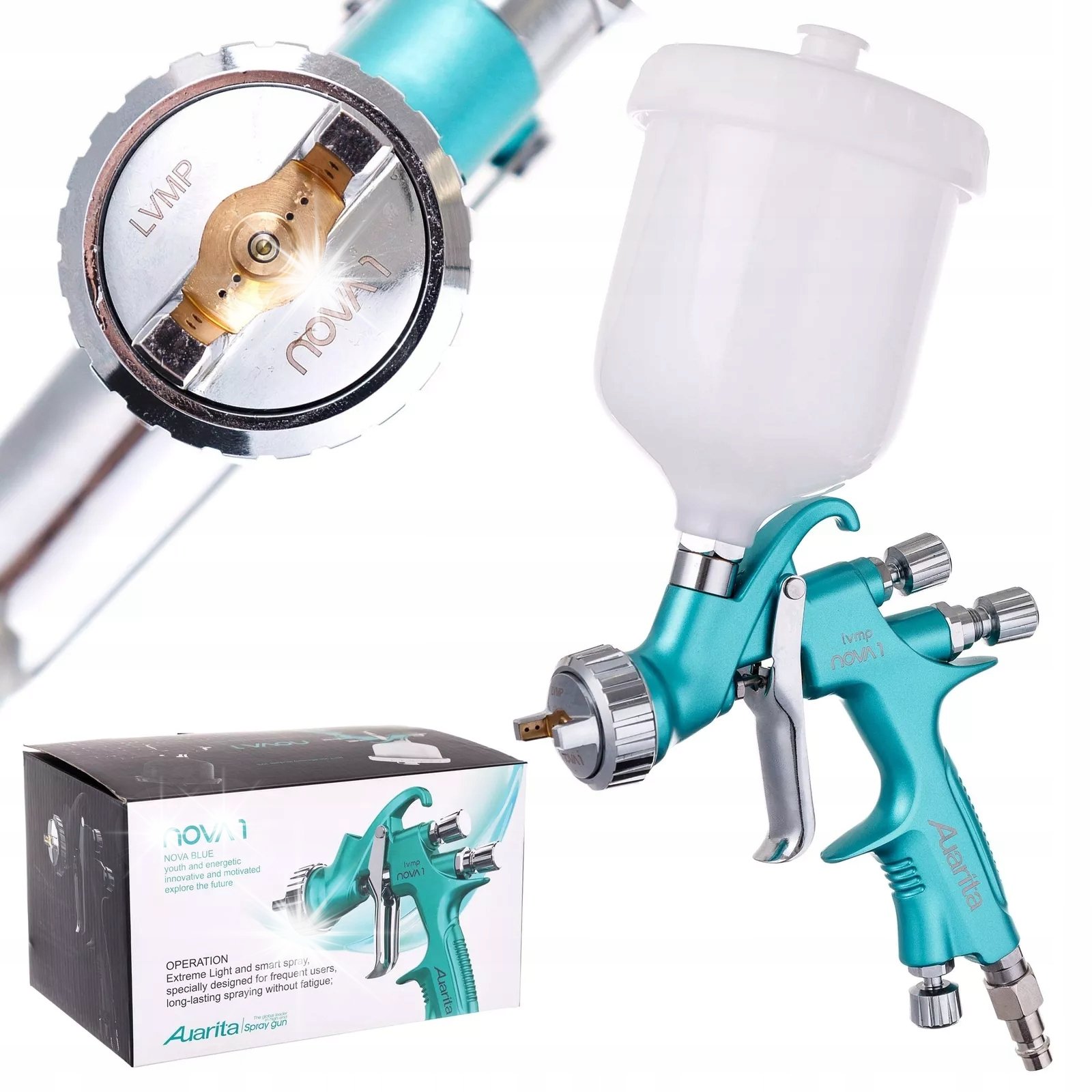PISTOLET LAKIERNICZY DO MALOWANIA MALARSKI LVMP 1.3 mm AUARITA NOVA-1-1.3LM
