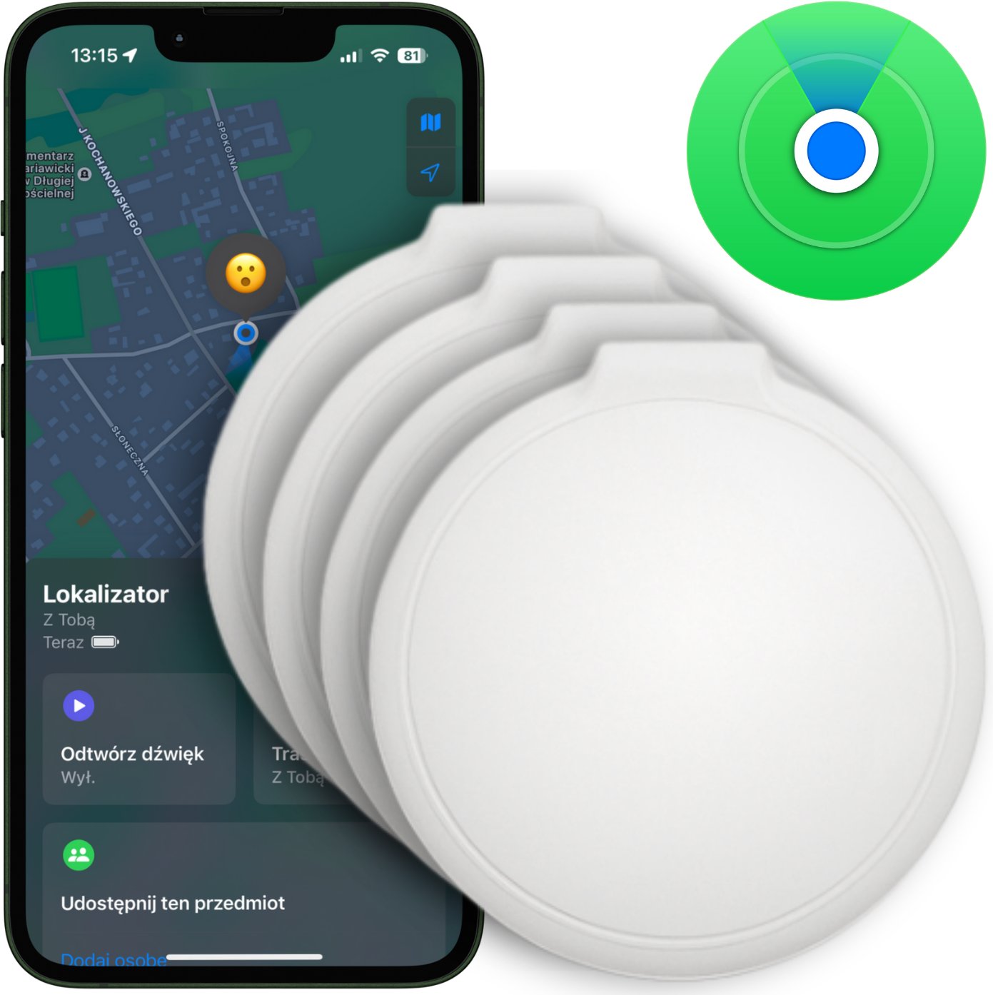 4X LOKALIZATOR DO KLUCZY PLECAK PSA KOTA BRELOK APPLE FIND MY TAG BLUETOOTH