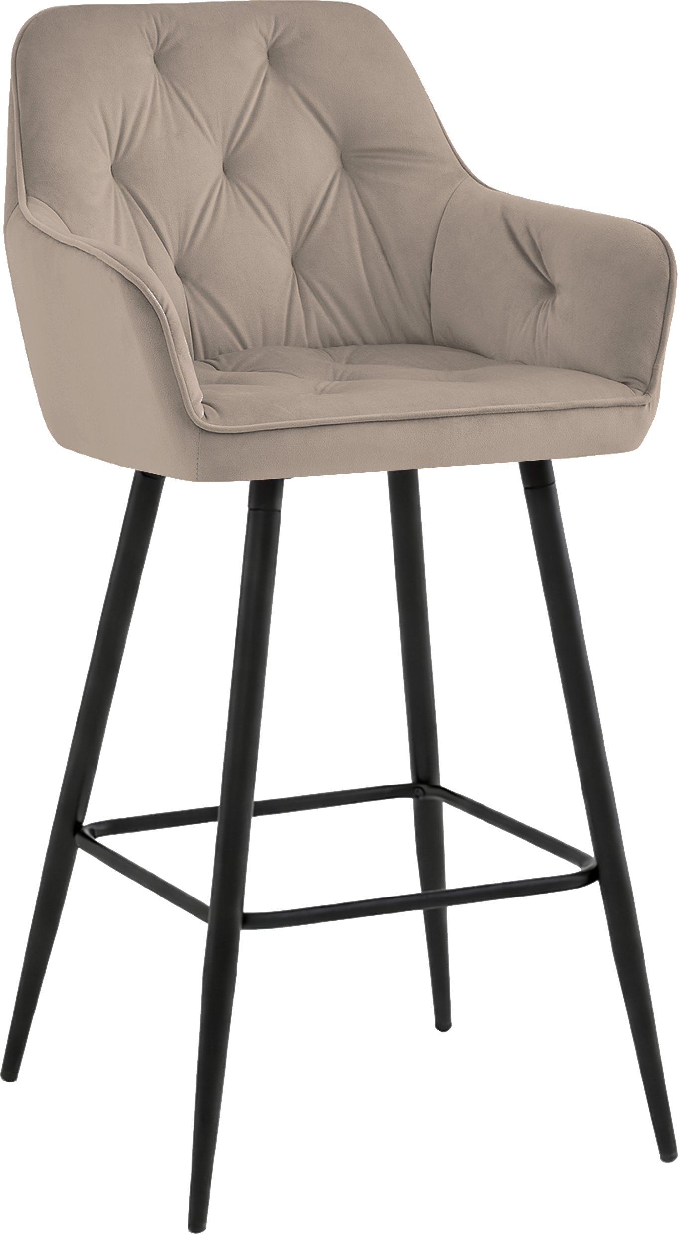 Krzesło barowe Julia III velvet taupe hoker do wyspy 107 cm