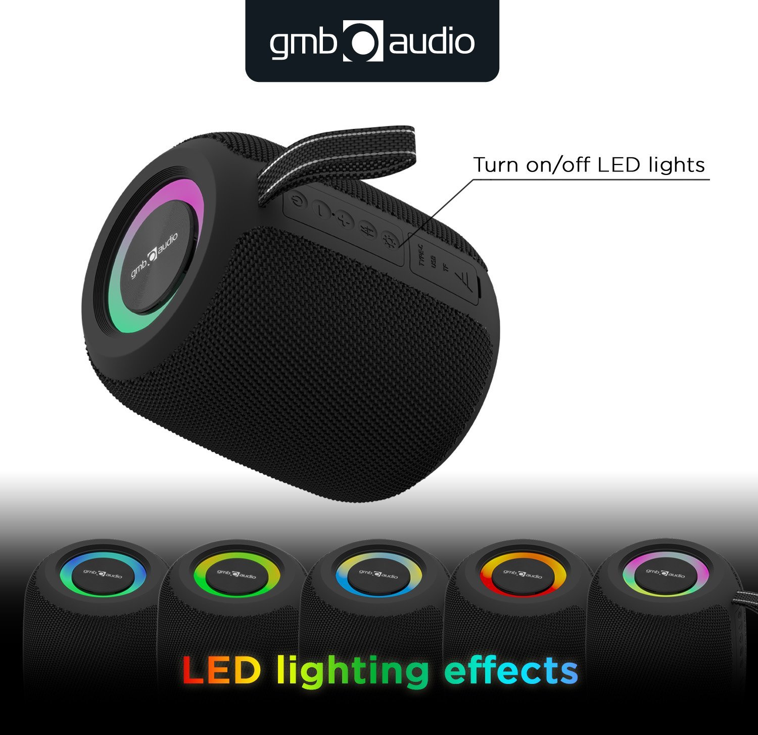 Głośnik Gembird SPK-BT-LED-05 Czarny (SPK-BT-LED-05-BK)