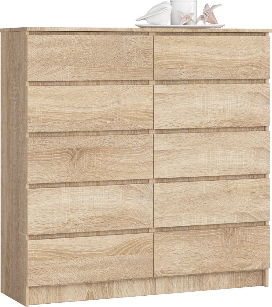 Fabryka Mebli Akord KOMODA K 120 cm 10 SZUFLAD SONOMA