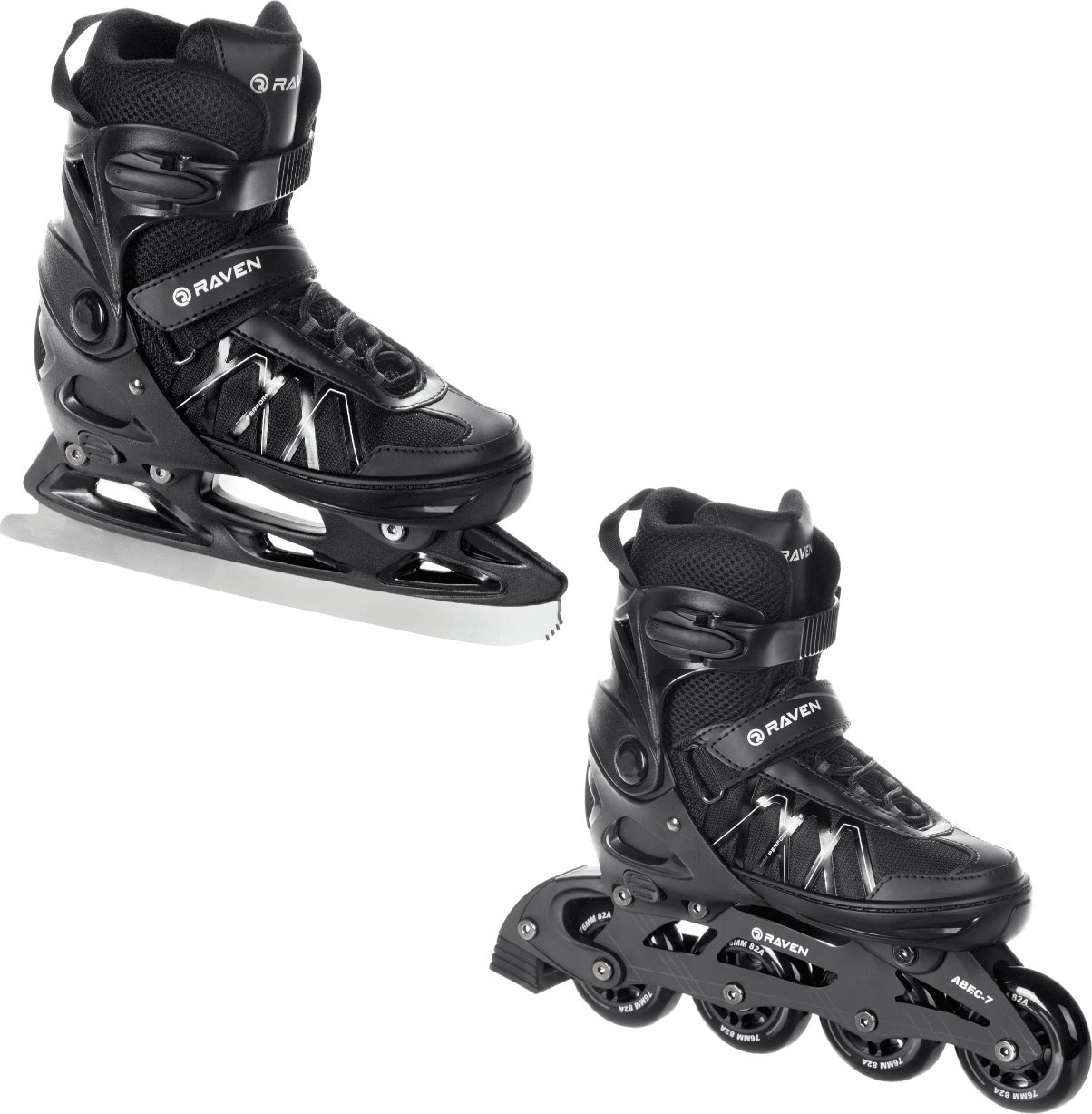 Zdjęcia - Rolki RAVEN   Inlineskates Expert z wymienną płozą regulowane czarne r. 43-4 