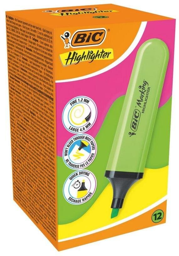 Bic Zakreślacz Highlighter zielony neon (12szt)