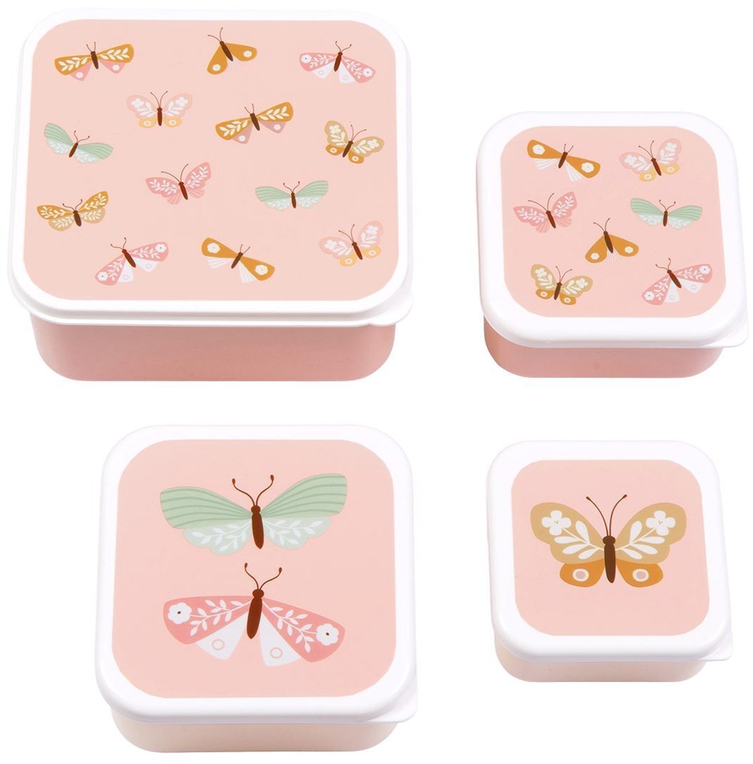 A Little Lovely Company Lunchbox dla dzieci BUTTERFLIES - zestaw 4 szt / A Little Lovely Company
