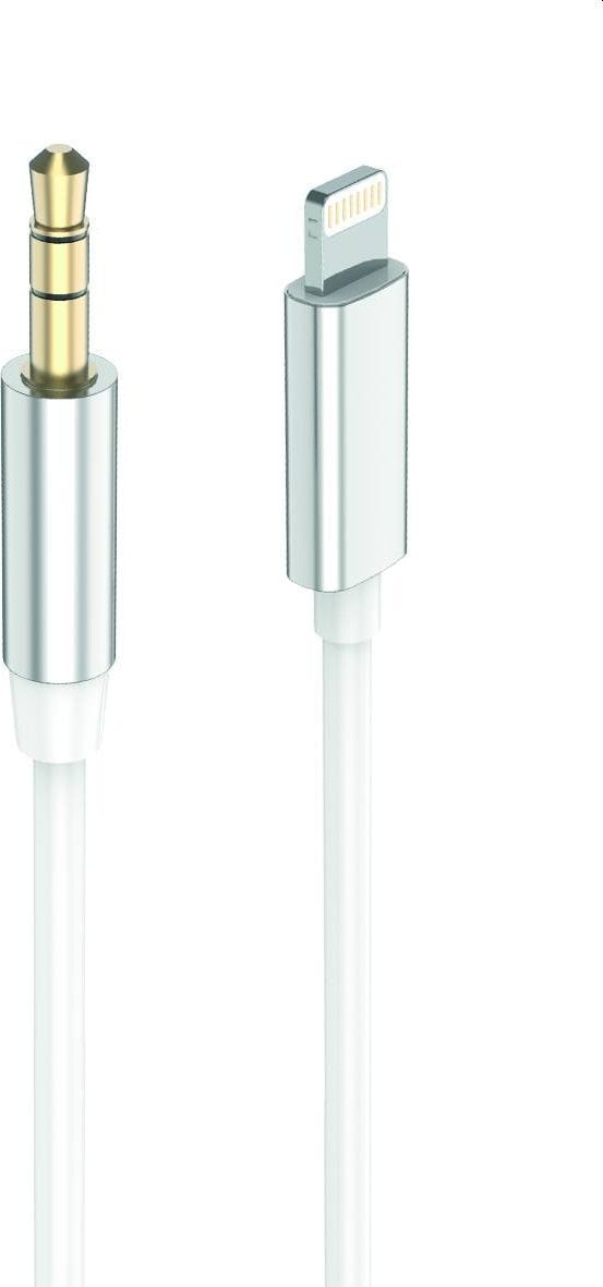 Kabel USB 2GO AUX/MP3 Kabel audio dla urządzeń Lightning 100cm biały