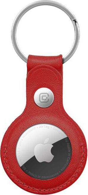 Crong Leather Case with Key Ring Skórzany brelok do Apple AirTag (czerwony)