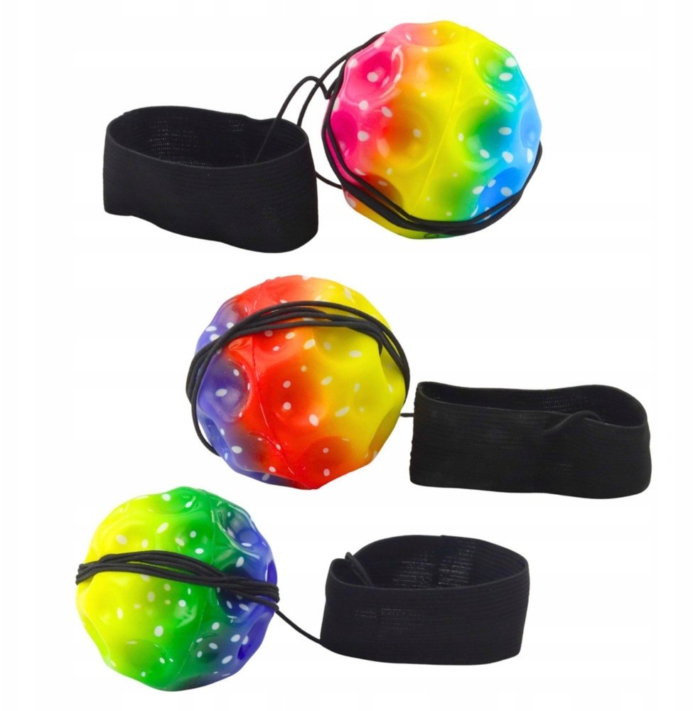 Piłka Do Odbijania Na Gumce Sensoryczna Z Wgłębieniami Kolorowa 6 cm