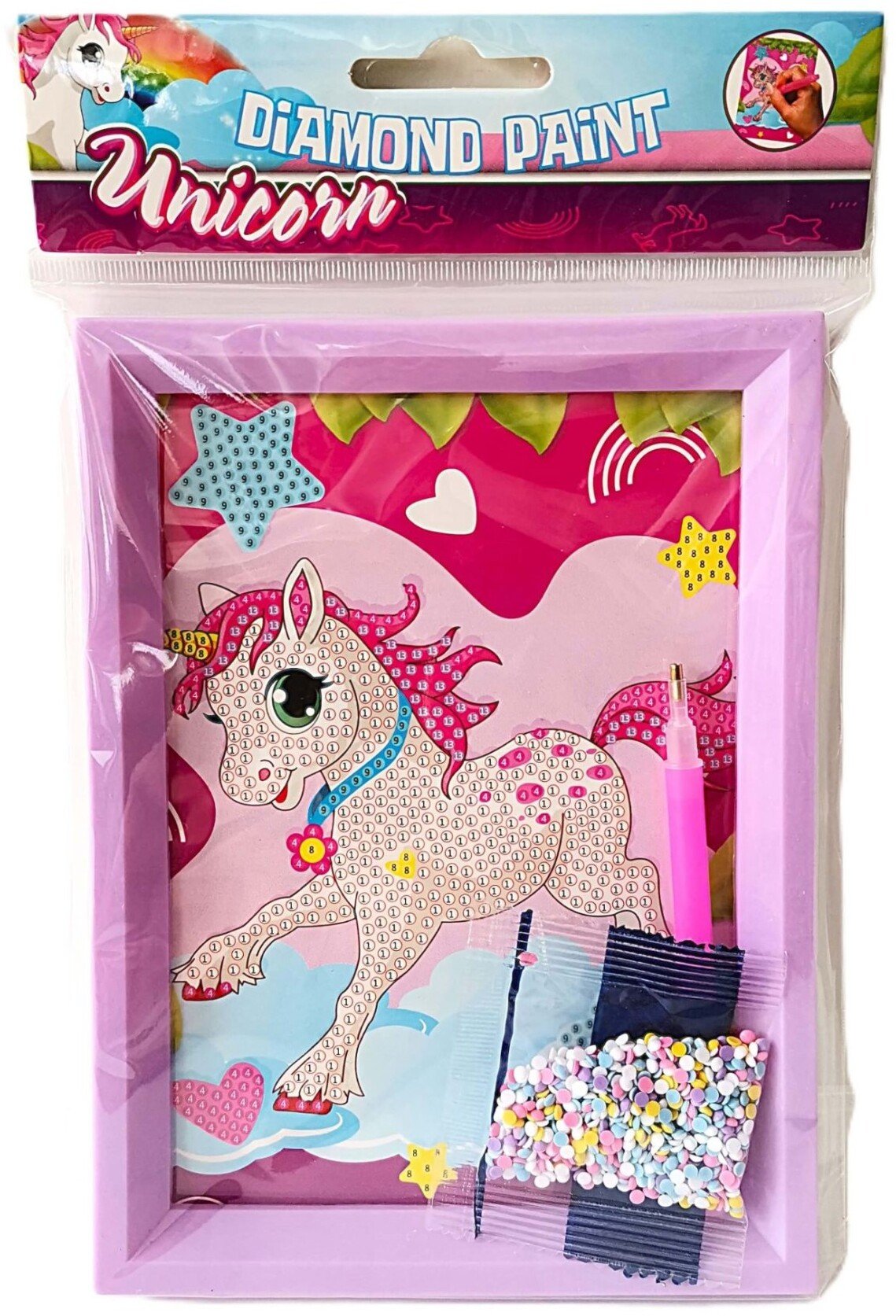 Obrazek diamentowy Jednorożec 18,5cm 4rodz 590227