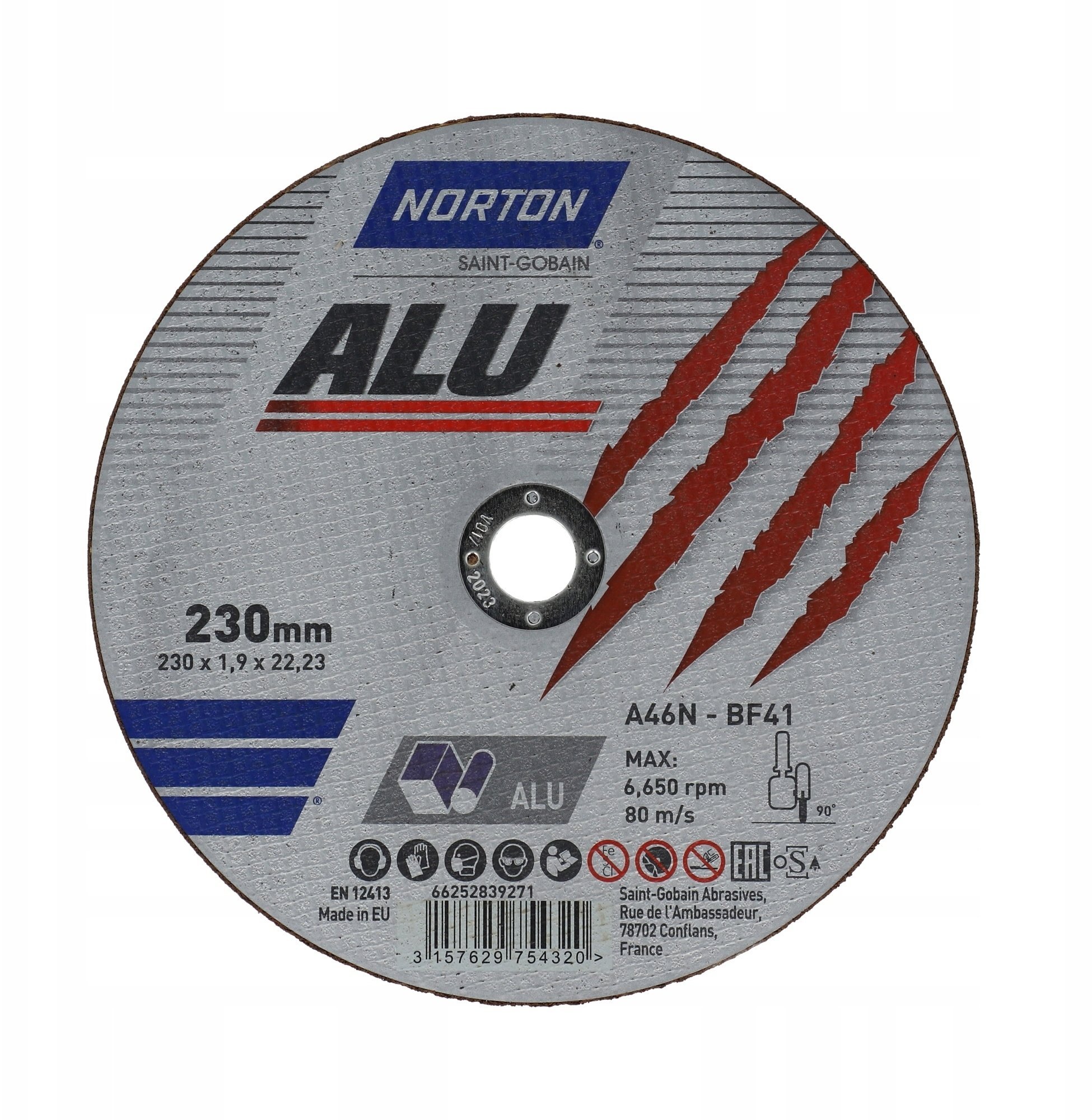 Norton A46N-230x1.9x22.23-T41 NOR-ALU