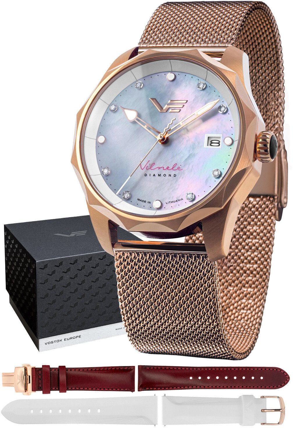 Zegarek Vostok Europe Zegarek damski Vostok Europe VS42-125B754BM różowe złoto