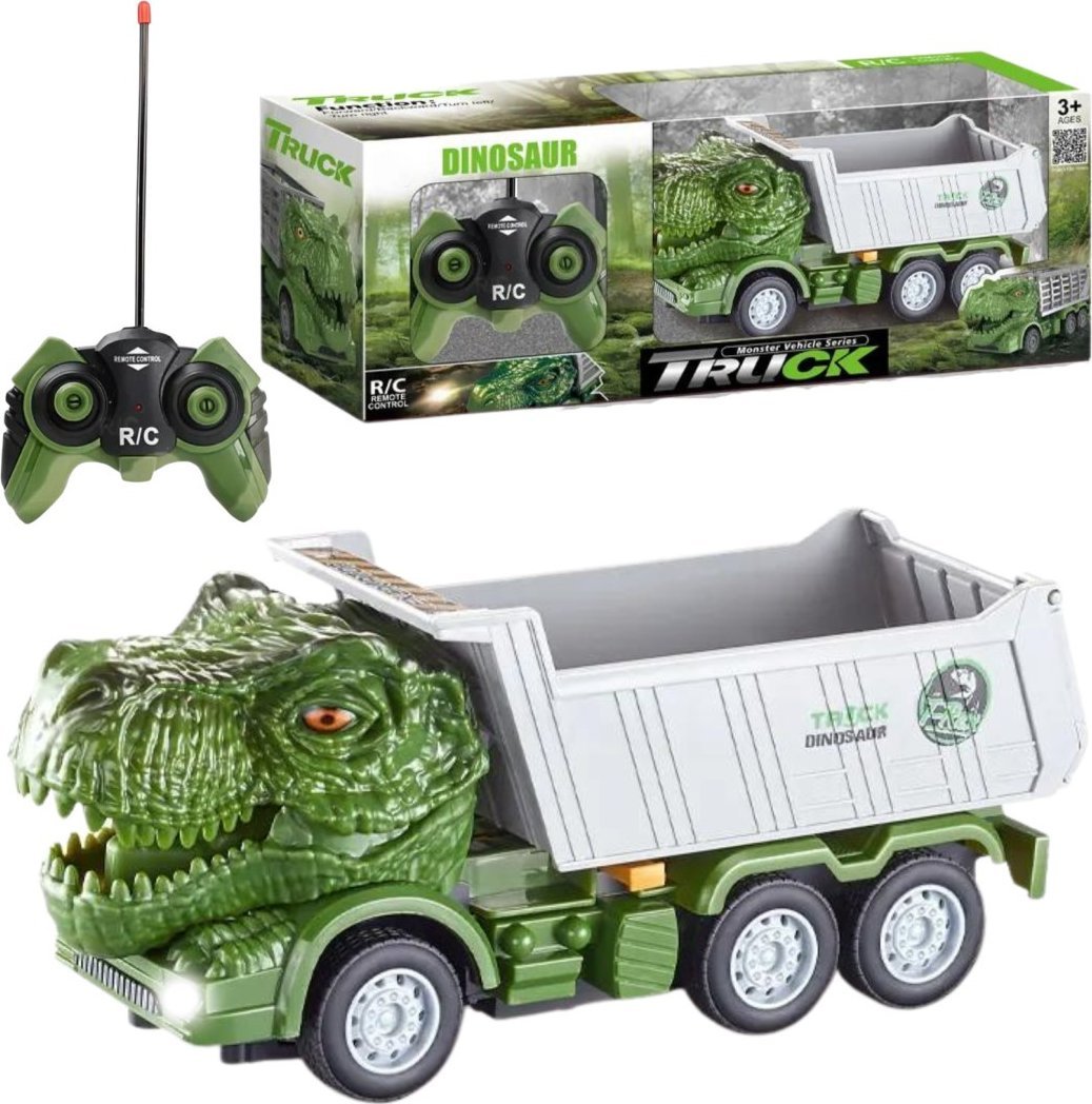 AUTO WYWROTKA DINOZAUR ZDALNIE STEROWANA NA PILOT RC MASZYNA BUDOWLANA LED