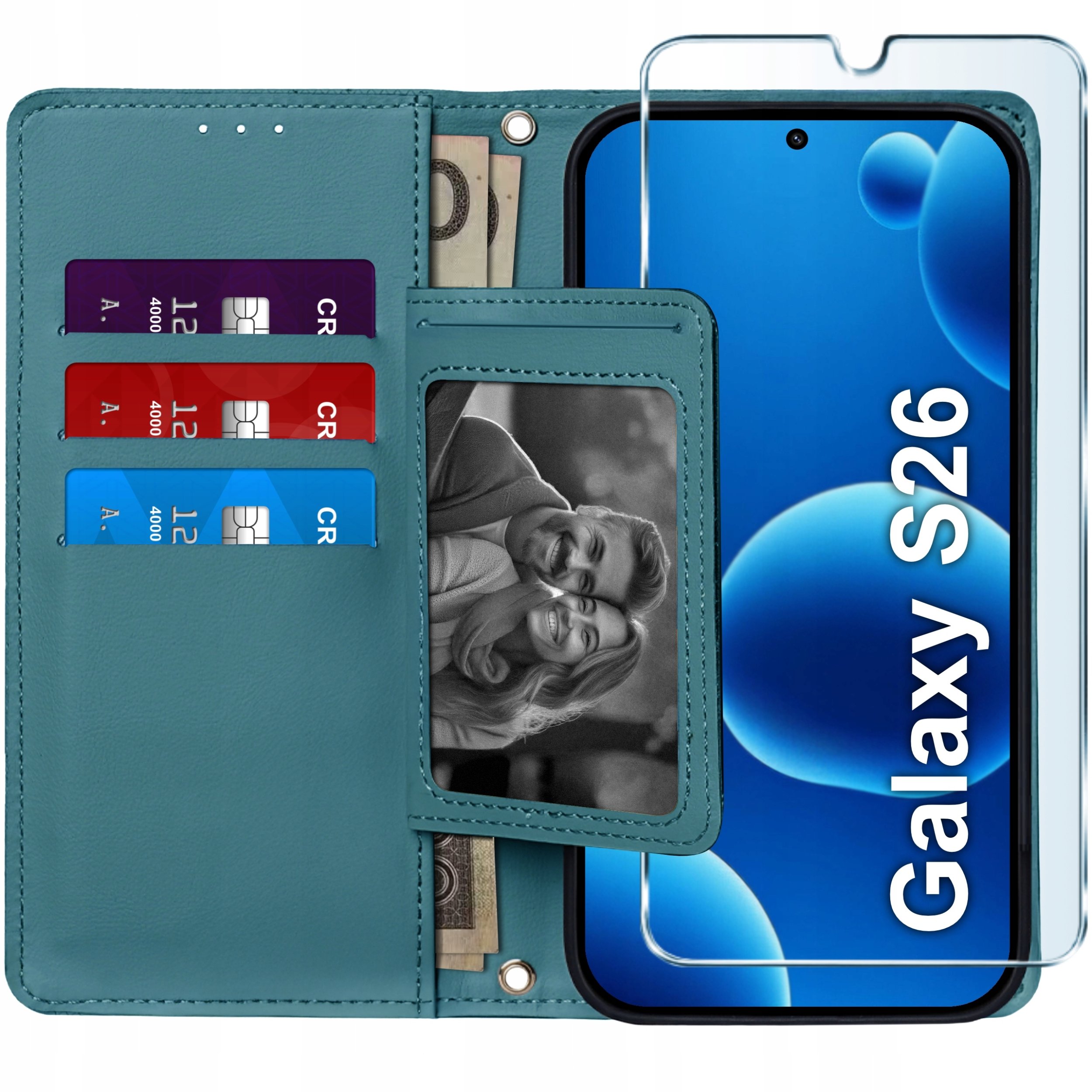 krainaGSM ETUI z klapką do Samsung S26 Zamykane Magnetyczne + SZKŁO 9H