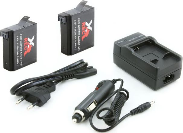 Zdjęcia - Akcesoria do kamer sportowych XREC 2x Akumulator / Bateria + Ładowarka Do Ahdbt-401 Do Kamer Gopro Hero 