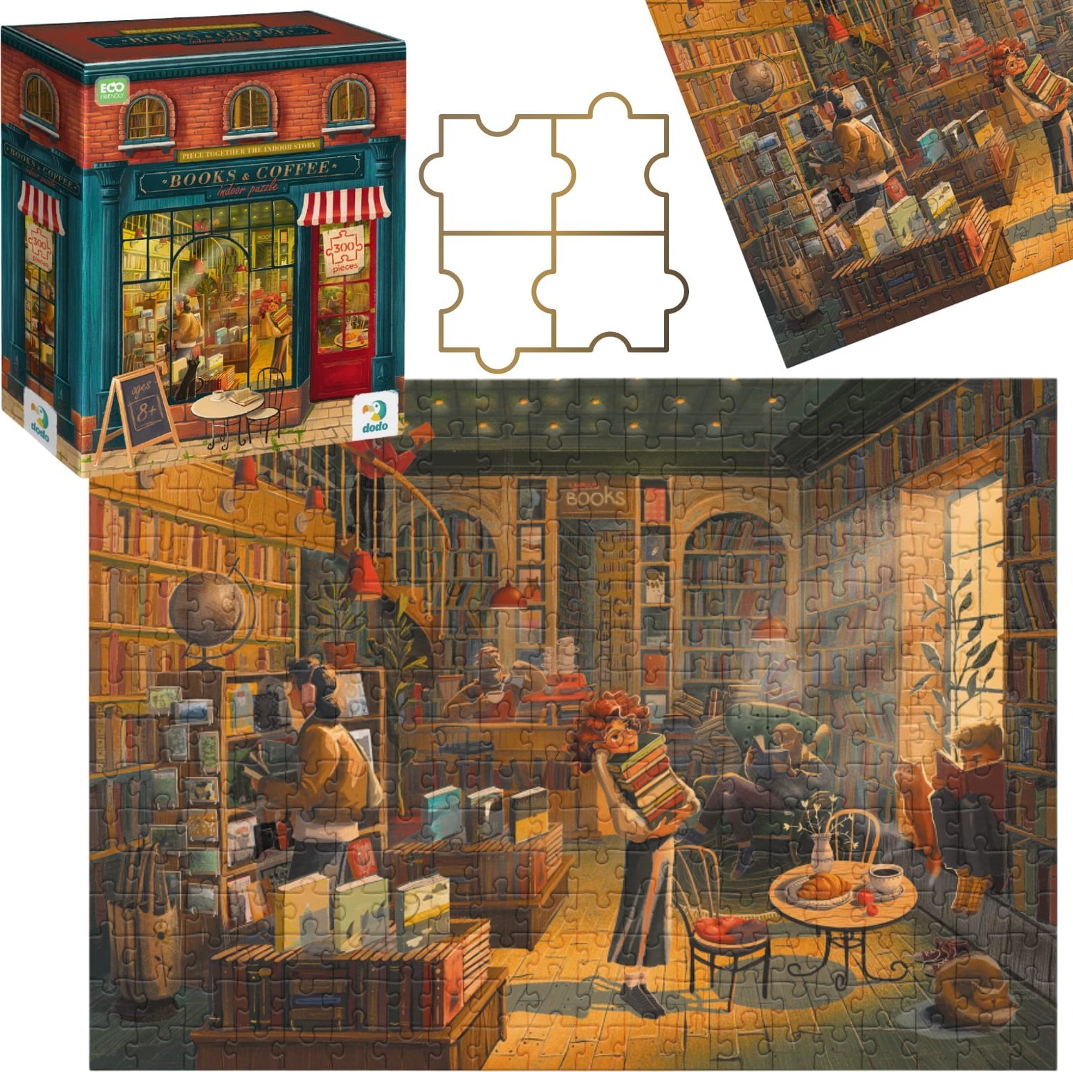 Dodo Puzzle "Księgarnia" 300 Elementów Układanka Zestaw Dla Dzieci I Dorosłych