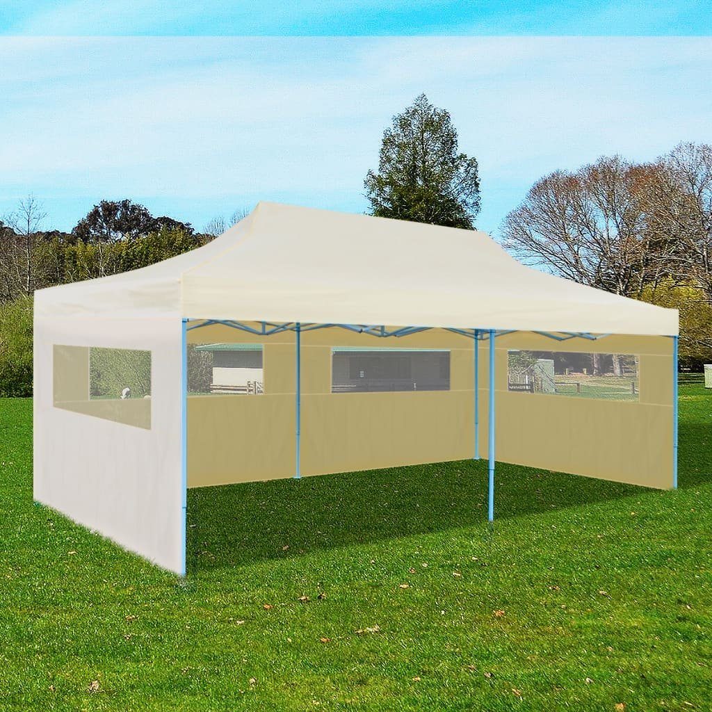 vidaXL Kremowy namiot imprezowy, rozkładany, 3 x 6 m