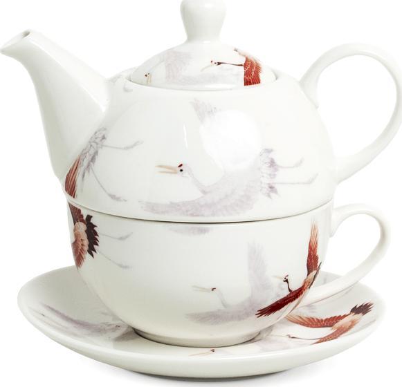 Royal Tea Zestaw do herbaty Tea For One, porcelanowy Żurawie 400ml -