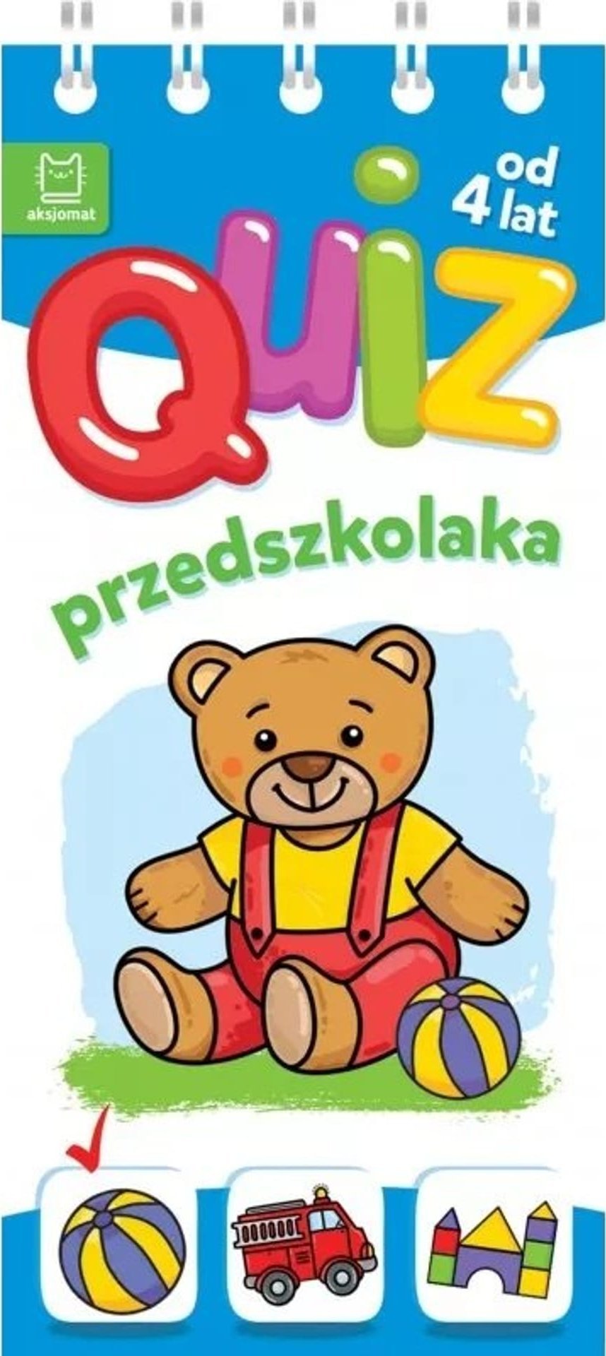 Aksjomat Książeczka Quiz przedszkolaka z misiem od 4 lat