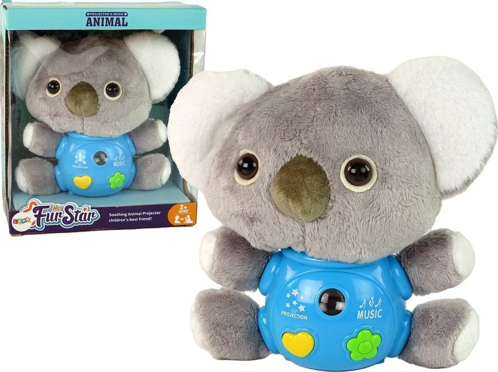 LeanToys Koala Projektor Dźwięki Zabawka Interaktywna Szara