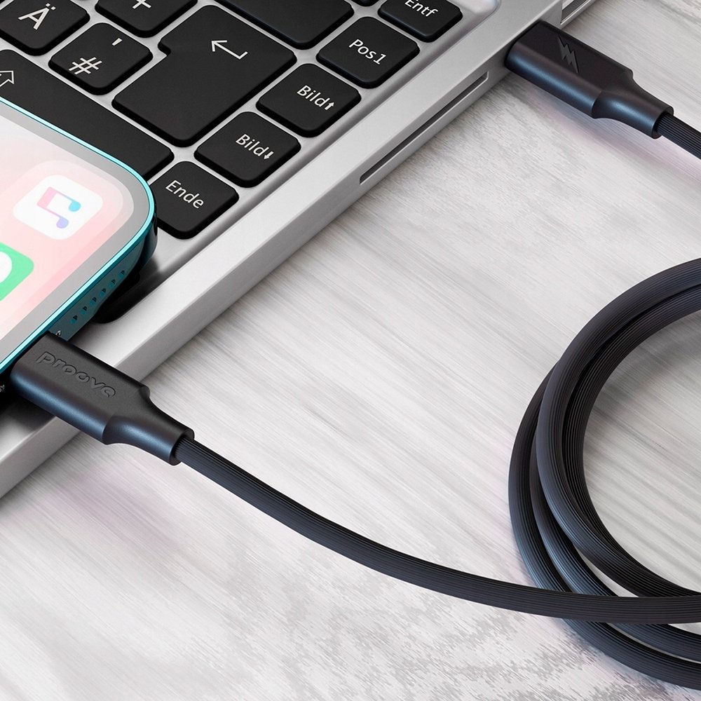 Proove kabel Striped Silicone USB-C - Lightning 1m 3A czarny