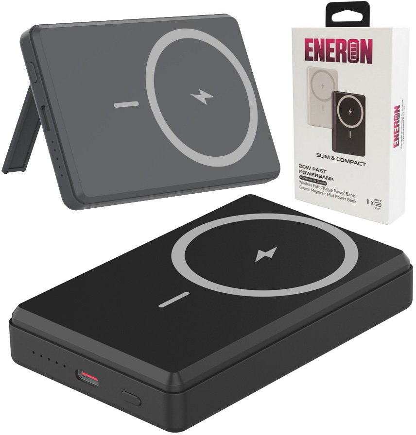 Powerbank Eneron Powerbank 20W 10000mAh wireless/magnet czarny do iPhone Magsafe Magnetyczny