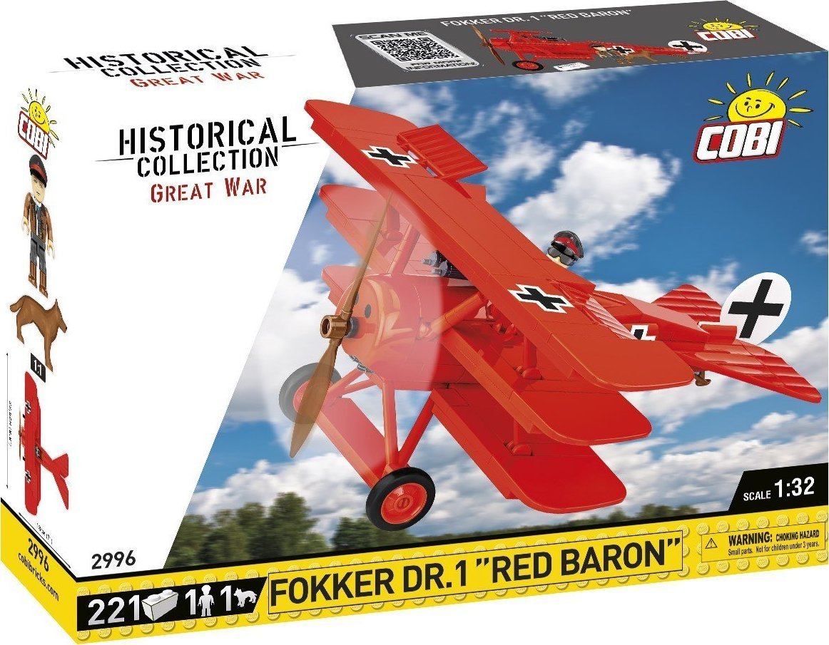 Cobi Klocki Fokker DR.1 Czerwony Baron 221 klocków Klocki (COBI-2996)