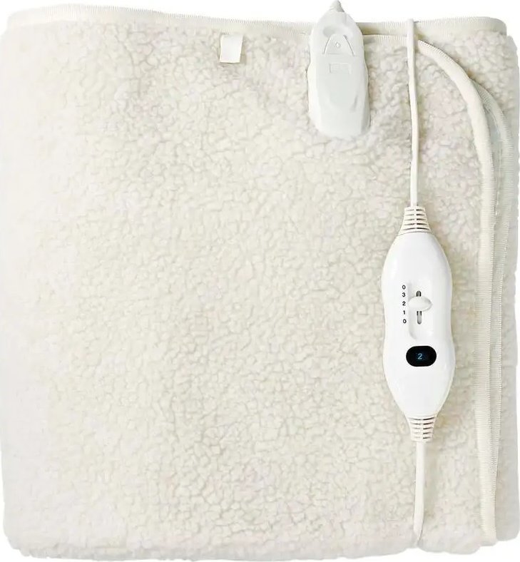 Nedis Nedis PEBL120CWT1 koc elektryczny 60 W Biały Poliester, Wełna syntetyczna