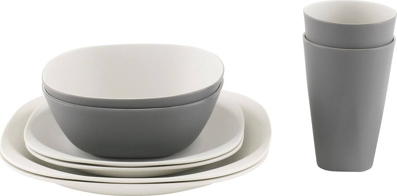 Outwell Zestaw naczyń Outwell Gala 2 Person Dinner Set - grey/sand Uniwersalny