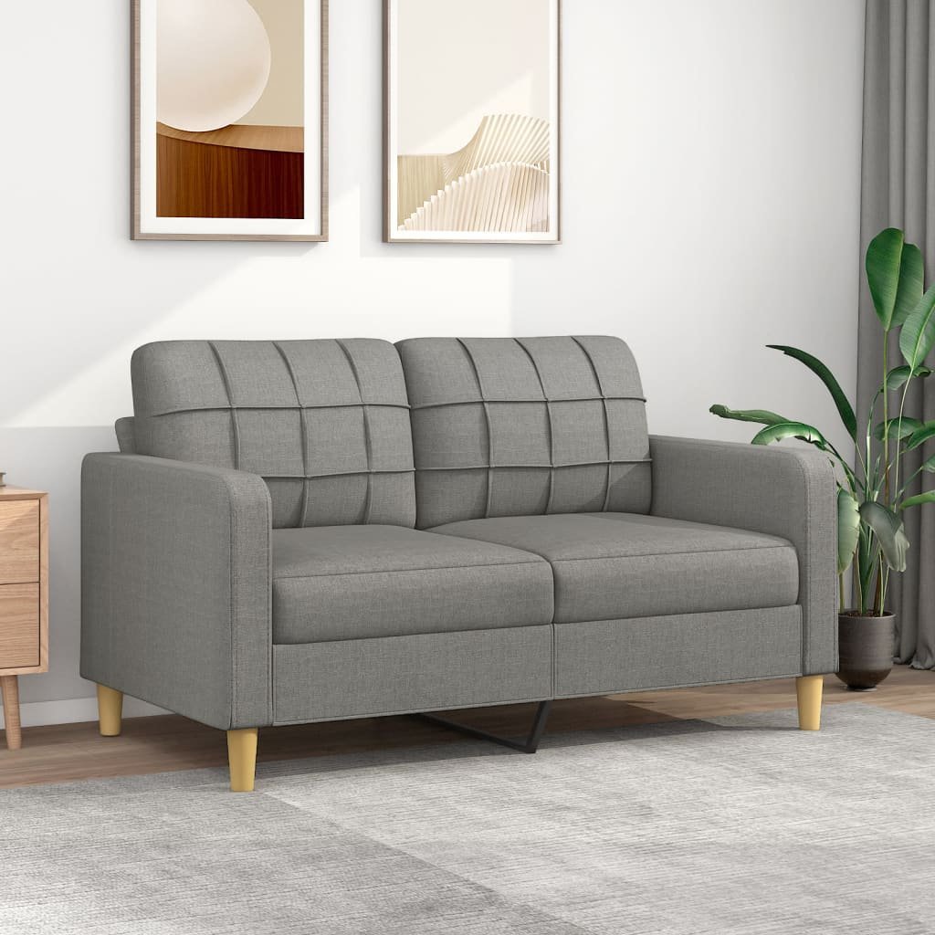 Фото - Диван VidaXL Sofa 2-osobowa, ciemnoszara, 140 cm, tapicerowana tkaniną 