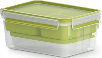 Emsa CLIP & GO Lunchbox XL, lunch box (green/transparent, with inserts)