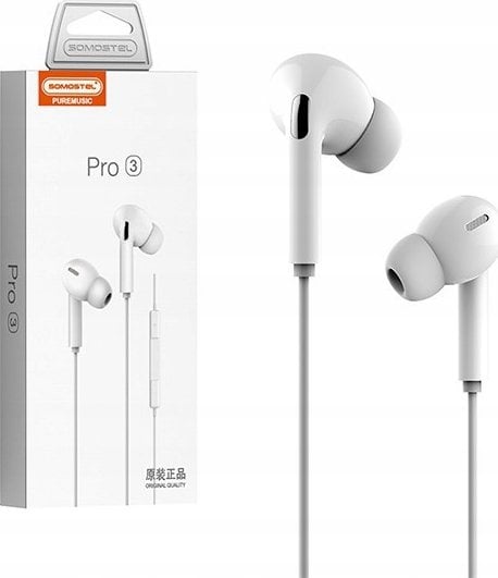 Słuchawki Somostel SŁUCHAWKI UNIWERSALNE TYP-C BIAŁE DOUSZNE PRO-3 NEW CHIP S23 DIGITAL AUDIO