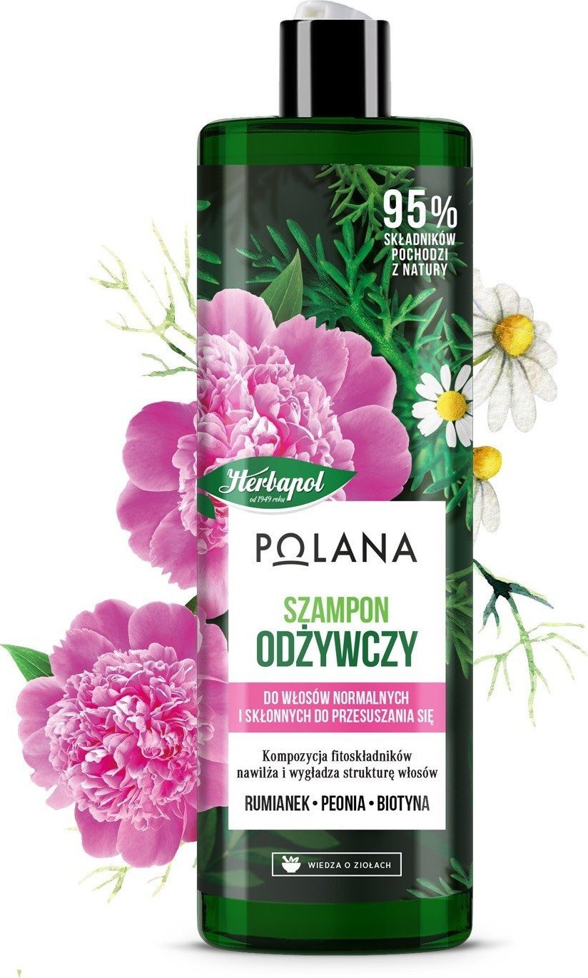 Herbapol HERBAPOL Polana Szampon odżywczy do włosów - Rumianek & Peonia & Biotyna 400ml