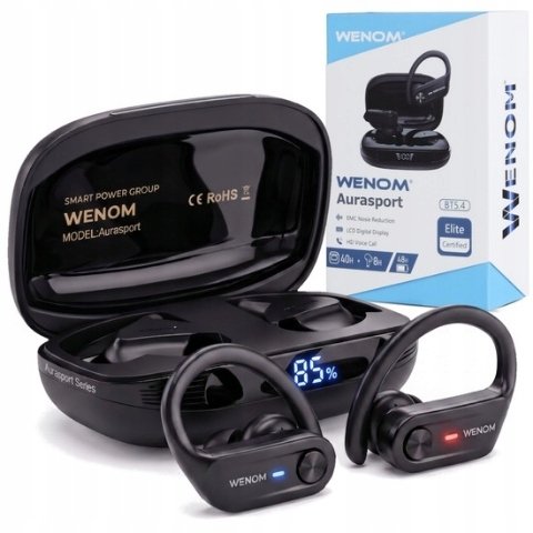 Wenom Bezprzewodowe Sportowe BT 5.4 Pro sportowe ANC Bass