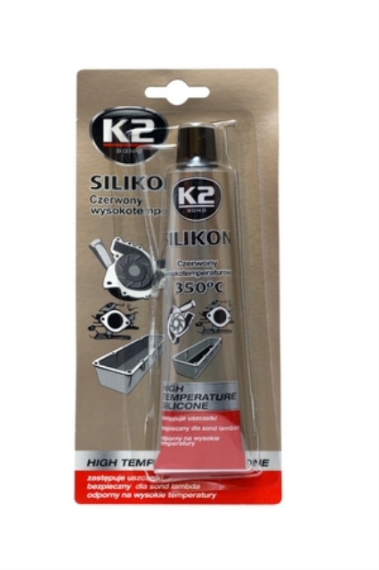 K2 Silikon wysokotemperaturowy K2 CZERWONY SILIKON +350°C 85g