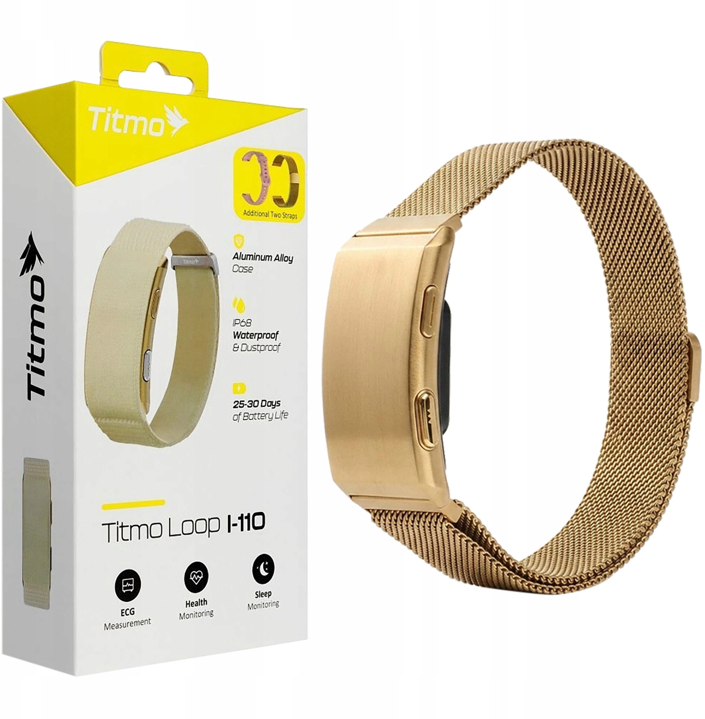 Smartband GepardWatches Inteligentny smartband Titmo Loop I-110 Bluetooth EKG HRV HR BP SPO2 IP68 złoty (I-110 GOLD)