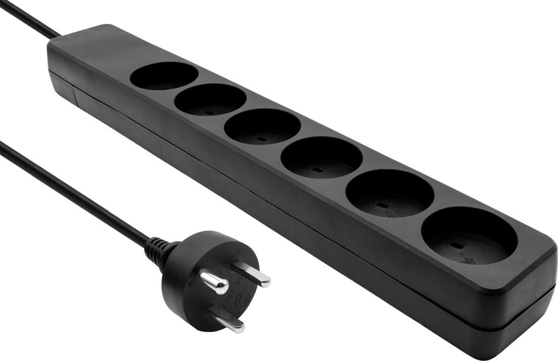 ProXtend Danish IT Power Strip 6-way 6 gniazd 2 m czarna (KIT6-KIT02B)