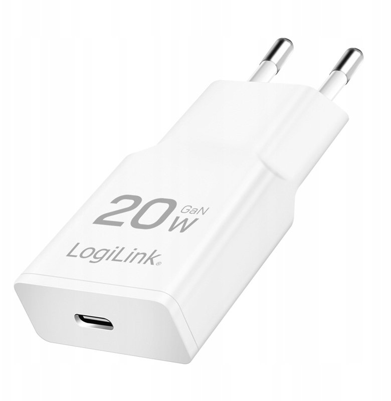 Ładowarka LogiLink Ładowarka sieciowa LogiLink PA0345 USB GaN, 20 W, 1x USB-C (PD), biała
