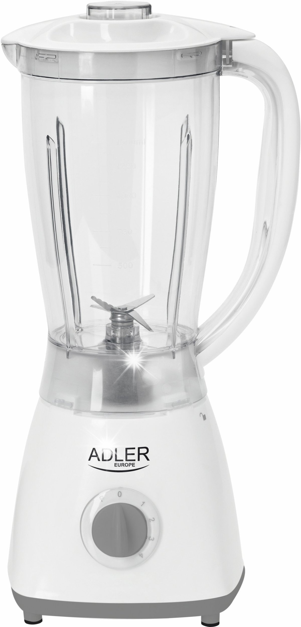 Blender kielichowy Adler Blender kielichowy 1,5L 450W 4 poziomy prędkości lekki biały