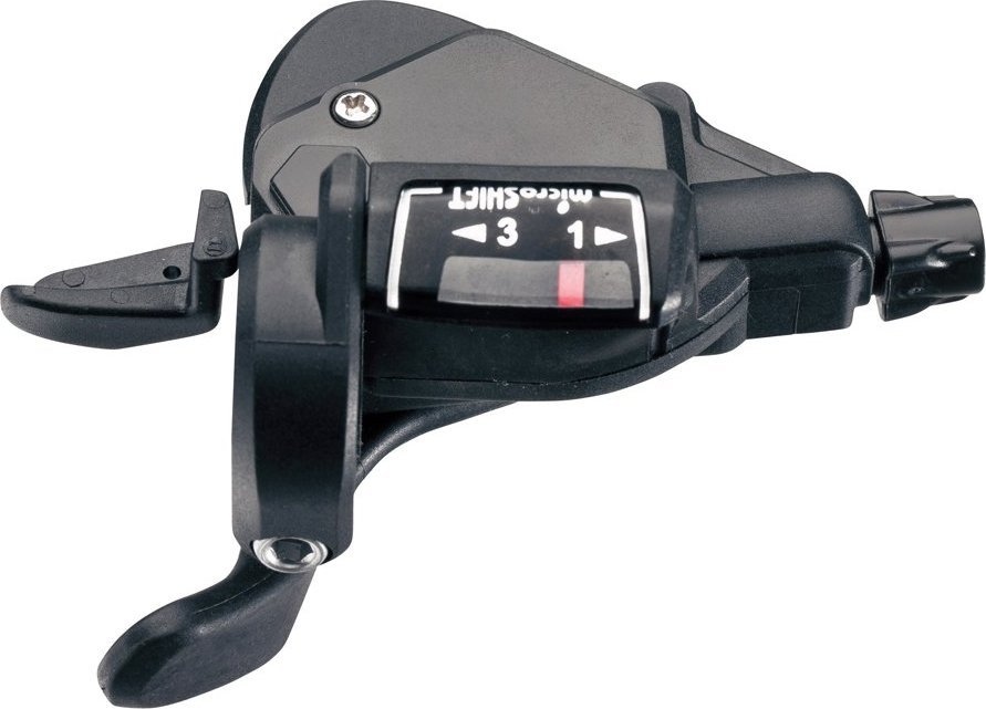 Microshift Manetka MICROSHIFT, Lewa, 3.rzędowa, Kompatybilna z Shimano, Thumb Tap, Optyczny Wskaźnik Przełożeń (NEW)