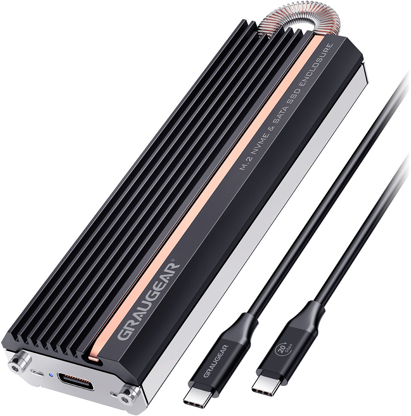 Graugear G-M208-20G obudowa SSD USB 3.2 wsparcie NVMe i SATA 20 Gbit/s czarny