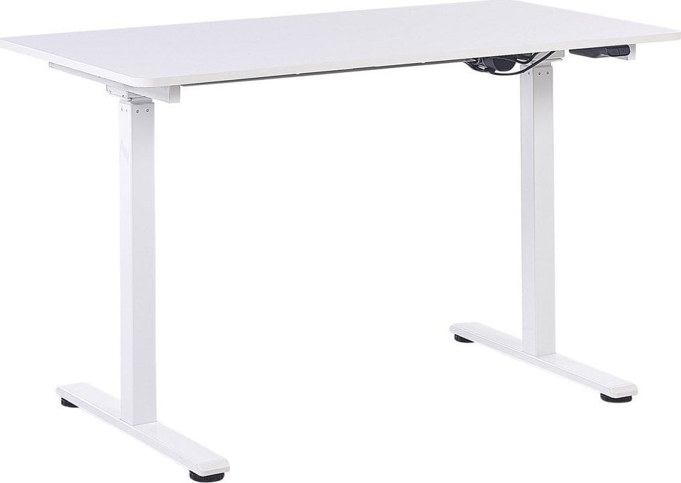 Фото - Офісний стіл Beliani Biurko  Biurko regulowane elektrycznie 120 x 60 cm białe GRIFTON Lu 