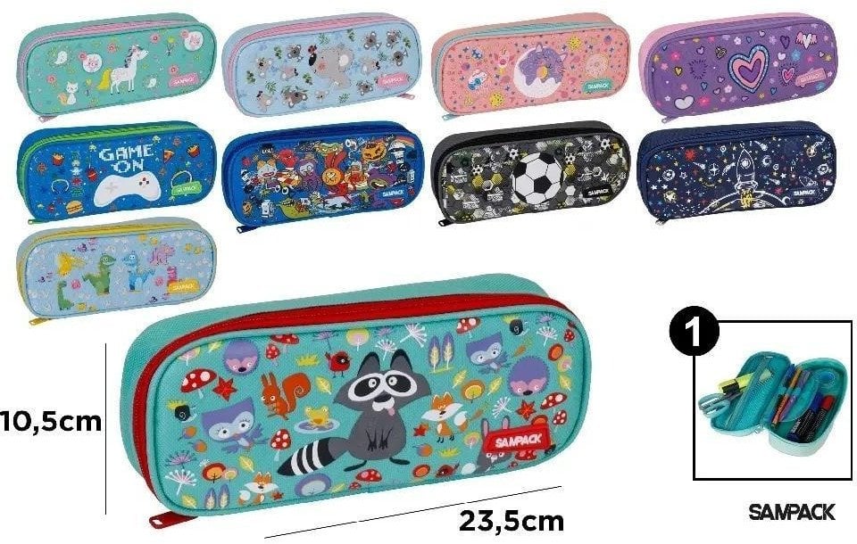 Piórnik z klapką i kieszonką wewnętrzną MIX