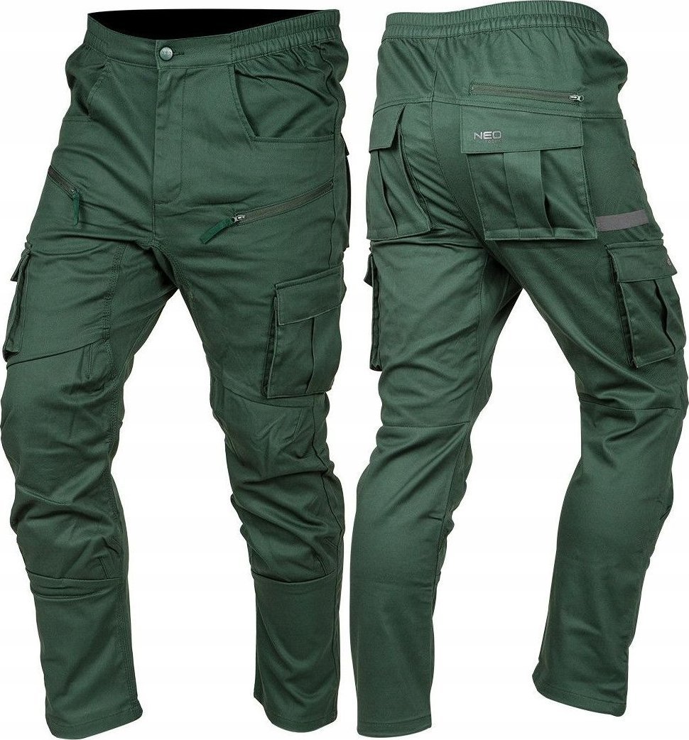 Spodnie robocze OUTDOOR, typu jogger, zielone, rozmiar XXXL