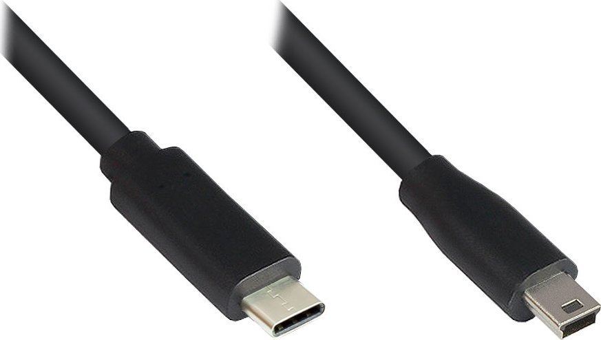 Kabel USB Alcasa USB-C - miniUSB 0.3 m Czarny (3310-CM003)