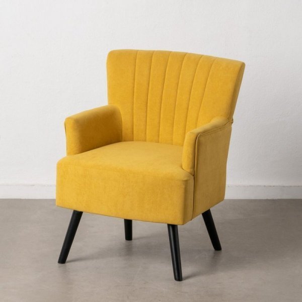 Фото - Диван Bigbuy Home Fotel 63 x 50 x 83 cm Tkanina syntetyczna Drewno Żółty