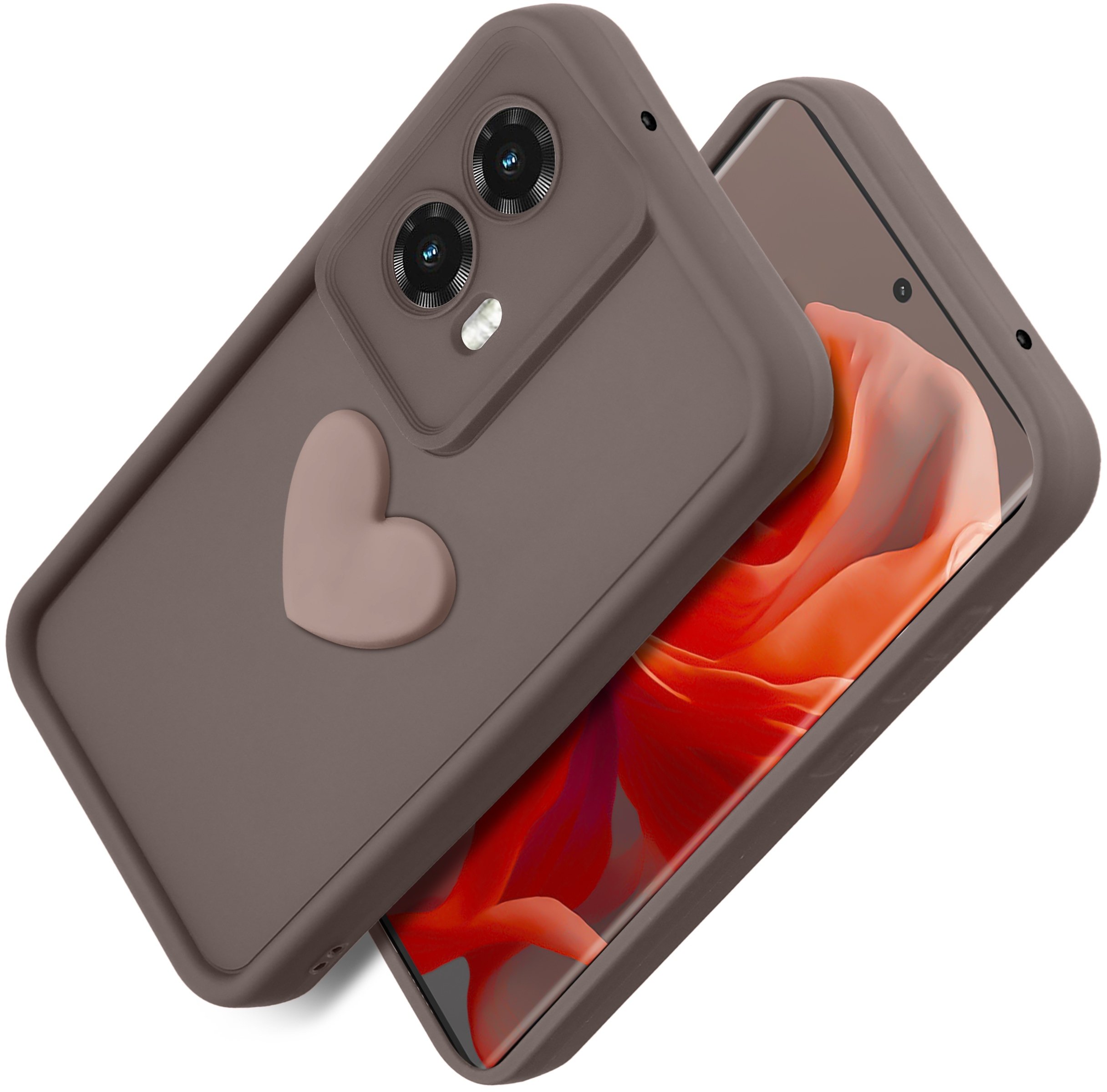 krainaGSM Etui do Motorola Moto G85 5G silikonowe MATOWE serce