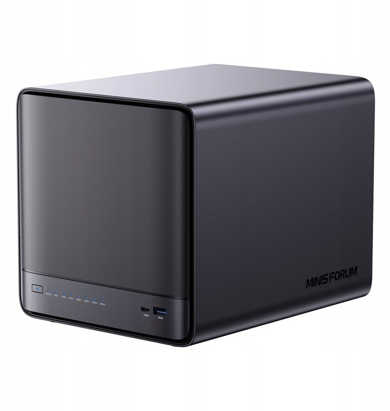Komputer Minis Forum MINI-PC NAS N5 Pro AMD Ryzen AI 9 HX Pro 370, 32GB+128GB O