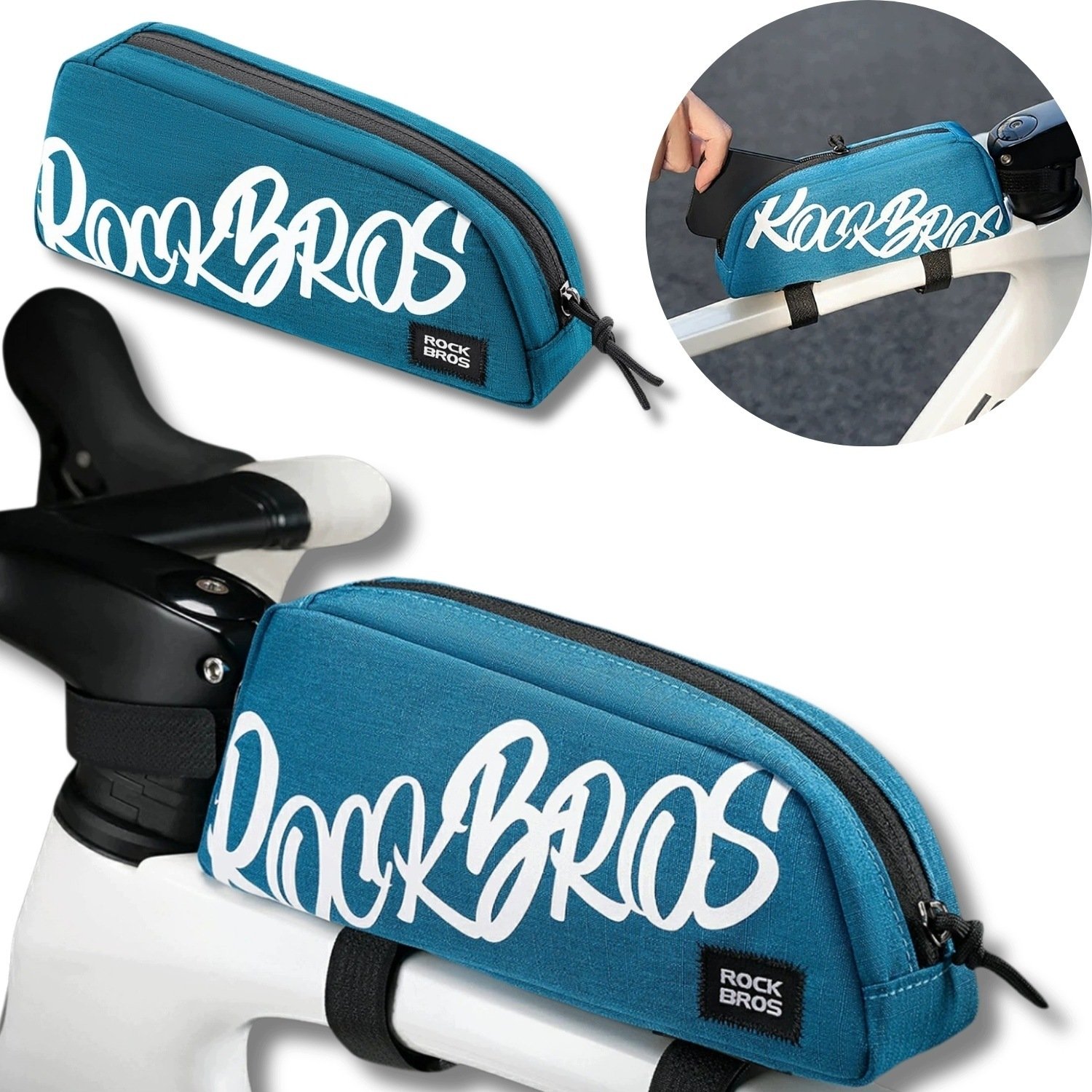 RockBros Torba rowerowa G009 Flash Journey na górną rurę 0.8 l - niebieska (5907769391163)